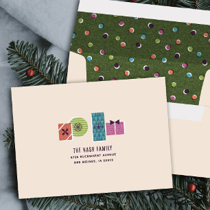 Retro Vintage Christmas Presents Holiday Envelope