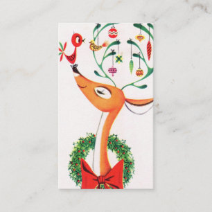 Retro Vintage Christmas reindeer add message card