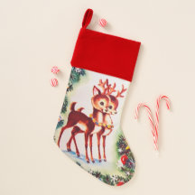 retro vintage Christmas reindeer Holiday