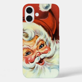 Retro Vintage Christmas Santa iPhone 16 Plus Case