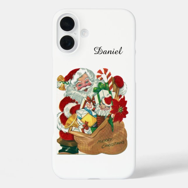 Retro vintage Christmas Santa  Case-Mate iPhone Case (Back)