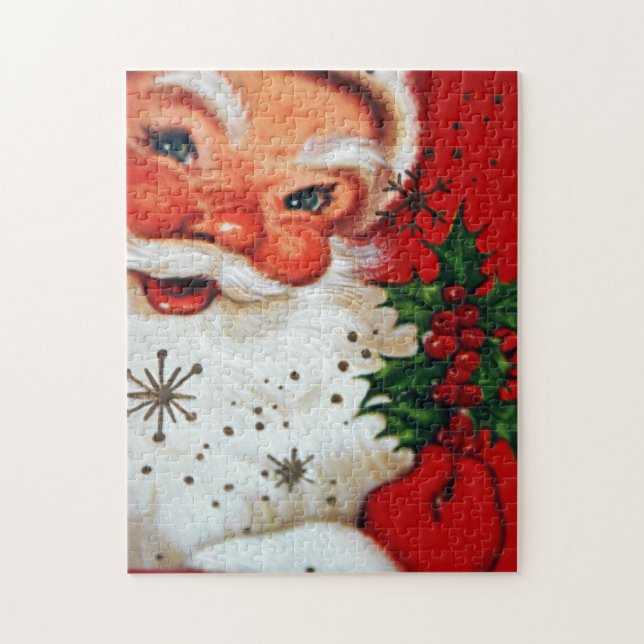 Retro Vintage Christmas Santa Festive puzzle (Vertical)