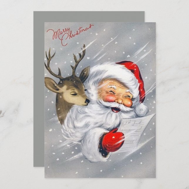 retro vintage Christmas Santa Holiday (Front/Back)