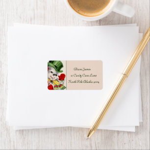 retro vintage Christmas snowman label