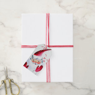 retro vintage Christmas soot Santa Holiday Gift Tags