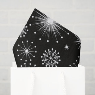 Retro Vintage Christmas Stars & Snowflakes Tissue Paper