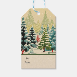Retro Vintage Christmas Trio Style J Gift Tags