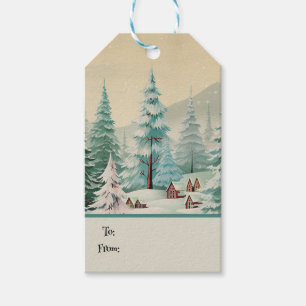 Retro Vintage Christmas Trio Style J Gift Tags