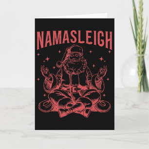Retro Vintage Christmas Yoga Santa Namasleigh Card