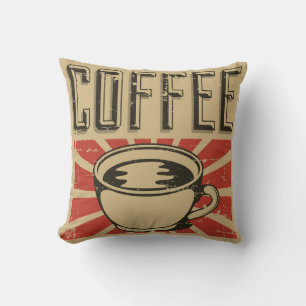 Retro Vintage Classic Coffee lover Throw Pillow