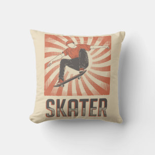 Retro Vintage Classic Grange Red Skater Cushion