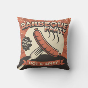Retro Vintage Classic Grunge Barbeque party Cushion