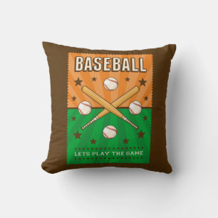 Retro Vintage Classic Grunge Baseball Bats Cushion