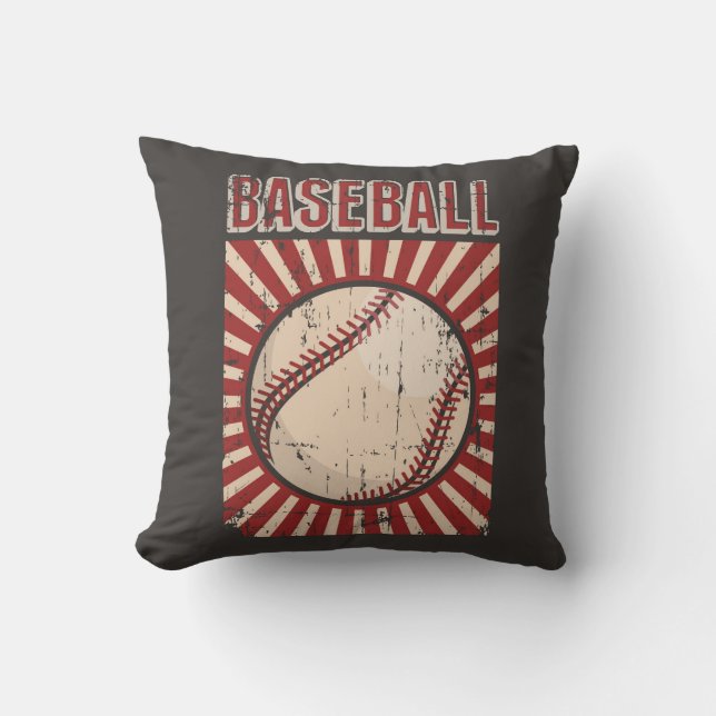 Retro Vintage Classic Grunge Baseball  Cushion (Front)