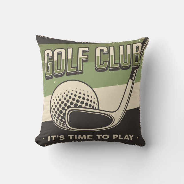 Retro Vintage Classic Grunge Golf Club Cushion (Front)
