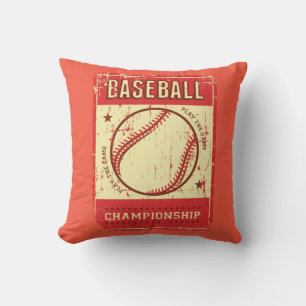 Retro Vintage Classic Grunge Pink Baseball   Cushion
