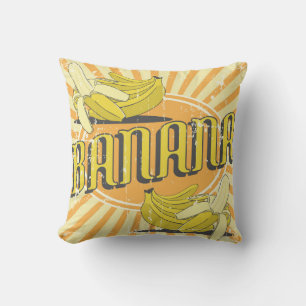 Retro Vintage Classic Grunge Sunny Bananas Cushion