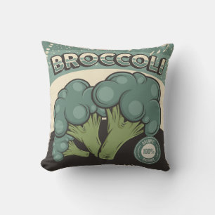 Retro Vintage Classic Grunge Vegetable broccoli Cushion