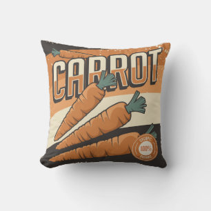 Retro Vintage Classic Grunge Vegetable carrot Cushion