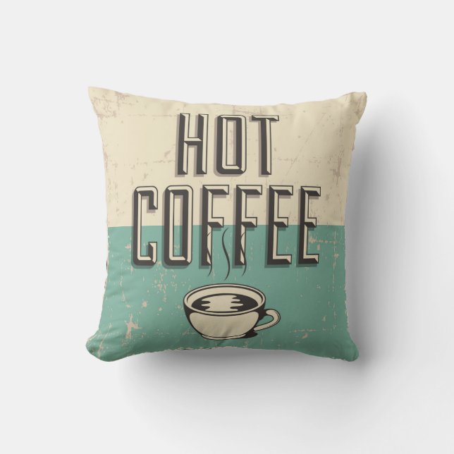 Retro Vintage Classic Hot Coffee   Cushion (Front)