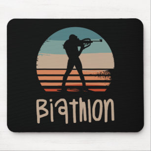 Retro Vintage Clic Biathlon Biathlete Mouse Pad