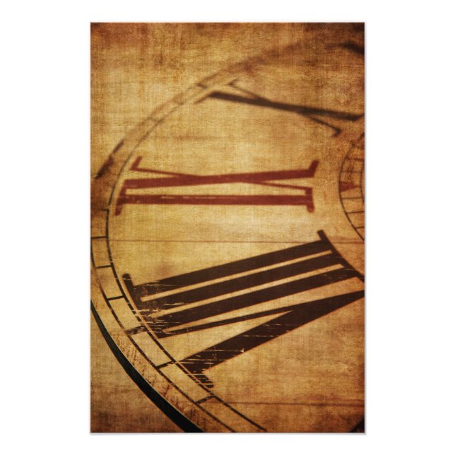 Retro vintage clock photo print (Front)