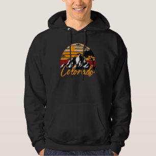 Retro Vintage Colorado  Nature Hiking Mountains Hoodie