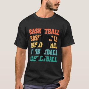 Retro Vintage Colours Basketball Funny Basketbal T-Shirt
