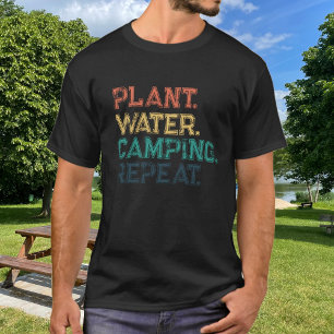 Retro Vintage Colours Plant Water Camping Repeat  T-Shirt
