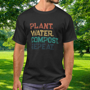 Retro Vintage Colours Plant Water Compost Repeat  T-Shirt