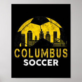 Retro Vintage Columbus City Soccer Football Sports Poster