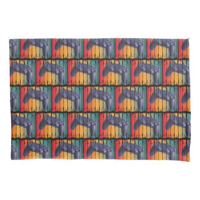 RETRO VINTAGE CONTROLLER CONSOLE VIDEO GAMES GAMER PILLOWCASE (Front)