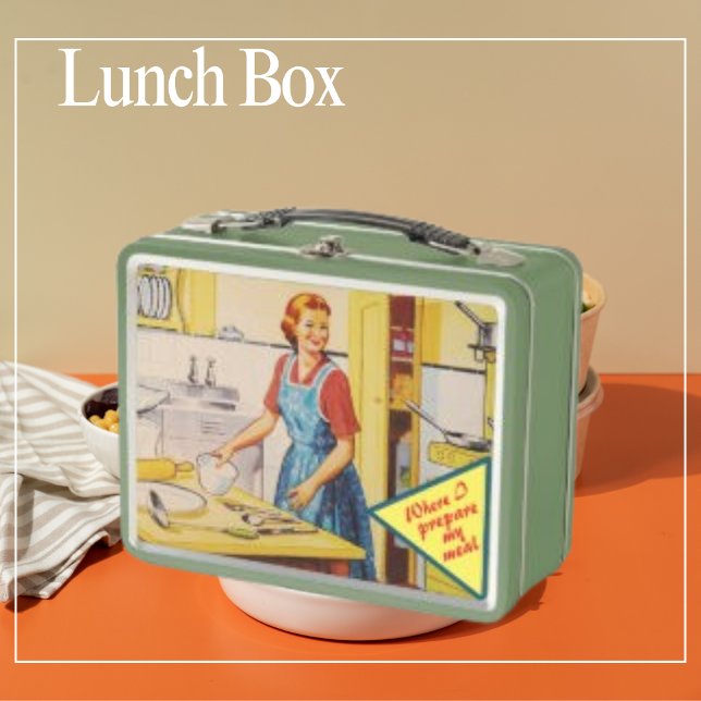 Retro Vintage  Cooking Kitchen Woman Lunch Boxes (Creator Uploaded)