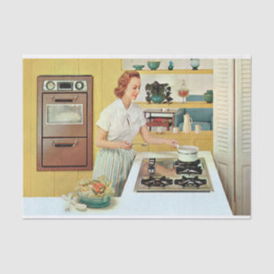retro vintage cooking lady decoupage  tissue paper
