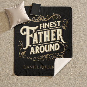 Retro Vintage Cool Elegant Typography Father's Day Sherpa Blanket