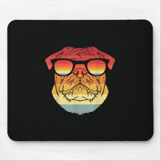 Retro Vintage Cool Pug Owner Gift Pet Dogs Mouse Pad