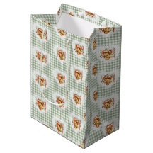 Retro Vintage Coquette Baby Animals Deer Gingham