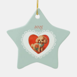 Retro Vintage Coquette Pastel Baby Animals Dog Ceramic Tree Decoration