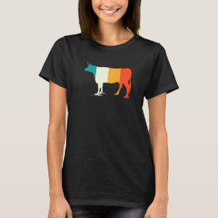 Retro Vintage Cow Graphic Cool Cow Farmer T-Shirt