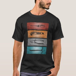 Retro Vintage Craftsmen Tools Mechanic Artwork T-Shirt