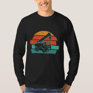 Retro Vintage Crane Truck Crane Operator Lift Cran T-Shirt