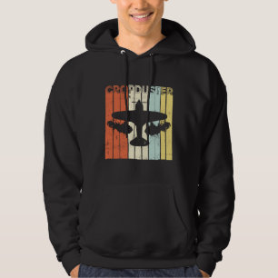 Retro Vintage Crop Duster Plane Hoodie