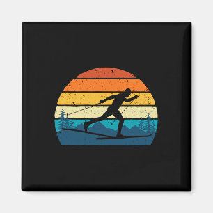 Retro Vintage Cross-country Skiing - Winter Sports Magnet