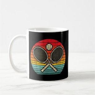 Retro Vintage Crossed Tennis Racket - Sports Lover Coffee Mug
