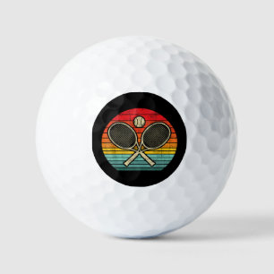 Retro Vintage Crossed Tennis Racket - Sports Lover Golf Balls