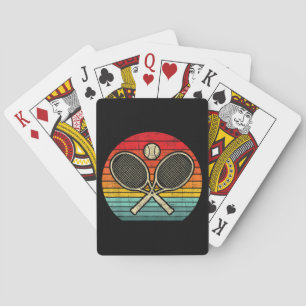 Retro Vintage Crossed Tennis Racket - Sports Lover Playing Cards