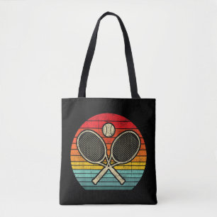 Retro Vintage Crossed Tennis Racket - Sports Lover Tote Bag