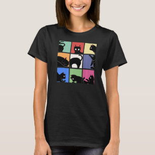Retro Vintage Curious Cat Meme Cats Mum Dad T-Shirt