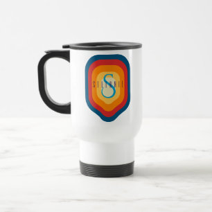 Retro Vintage Custom Name Initial Personalised Travel Mug