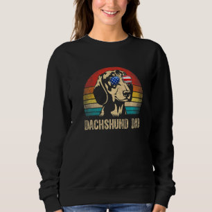 Retro Vintage Dachshund Dad Dog  Fathers Day Sweatshirt